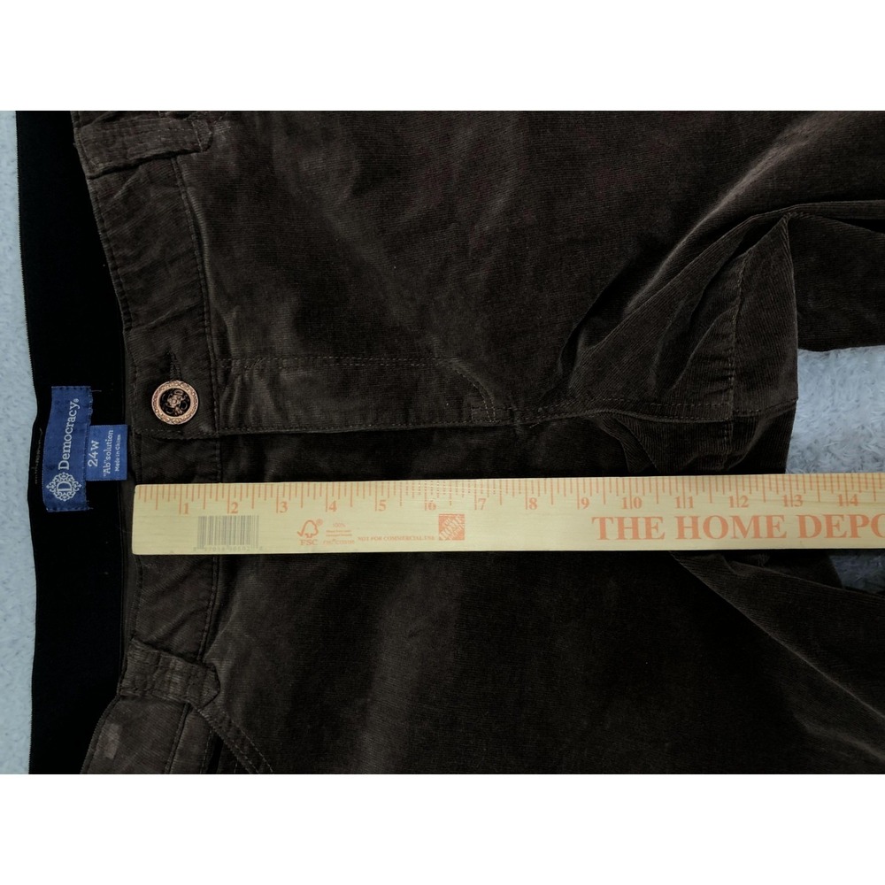 Democracy Corduroy Pants Womens 24W (48x30.5) Brown Straight Ab Solution - Picture 8 of 12